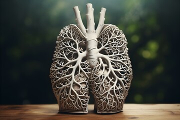 A closeup of human lungs symbolizing the respiratory system and medical treatment. Concept Medical Illustration, Respiratory System, Closeup Image, Human Anatomy, Treatment Concept - obrazy, fototapety, plakaty