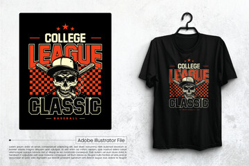 College League Classic Baseball || T-shirt Design Concept
