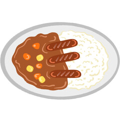 curry rice with sausage