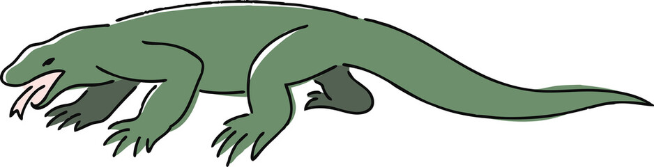 Obraz premium 手描きのコモドドラゴンのイラスト