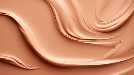 Cosmetic smears of creamy dark skin texture on a beige background, creating a rich aesthetic. Ai Generated.