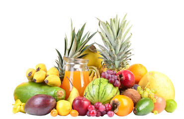 Fresh juice fruits  isolated