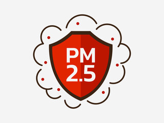 Air Pollution icon, logo, symbol for infographic PM 2.5, Dust PM 2.5 protection Vector illustration concept.