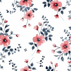 Pink seamless floral pattern, Pink seamless pattern with flowers, Pink seamless floral background
