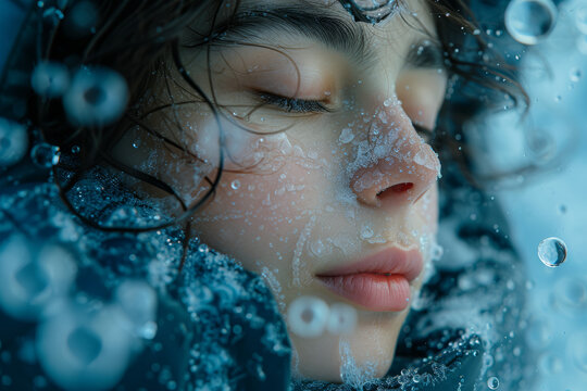 A person surrounded by a bubble of positive emotions, emphasizing the importance of nurturing emotional well-being. Generative Ai.