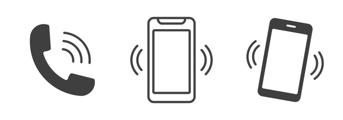 アイコン セット 電話 スマートフォン 連絡 白 背景 © Naoki Kim