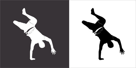 Illustration vector graphics of breakdance icon - obrazy, fototapety, plakaty