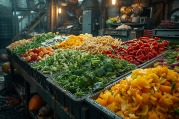 Food waste reduction initiatives in action, addressing the issue of food waste and promoting sustainability. Generative Ai.