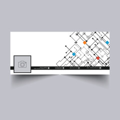 Banner design with white space and wave gradient shape 