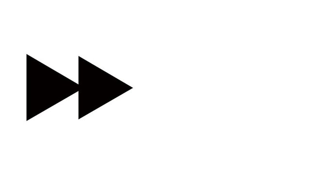 Black arrows showing the direction to the right. Animation isolated on the alpha channel.