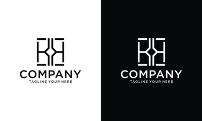 letter K K monogram initials letter logo concept.on a black and white background.