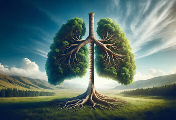 a tree shaped like human lungs