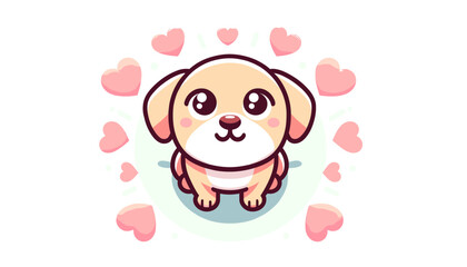 Concept of a cute dog image. Vector illustration.