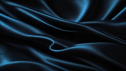 Obraz premium Wavy folds of luxury satin velvet, elegant and smooth pastel black abstract silk texture folds background