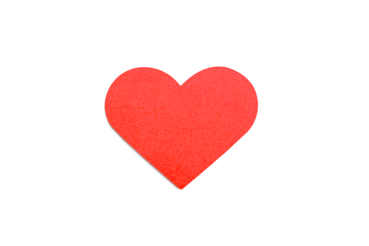 Red paper hearts for Valentine's Day on white background. PNG