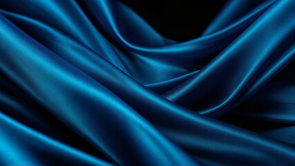 Wavy folds of luxurious satin velvet, elegant and smooth emerald green abstract silk texture folds background