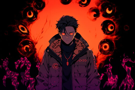 the man wearing the cursed seal, full of fear