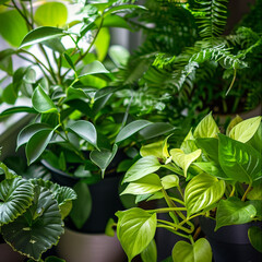 Collection of various home plants