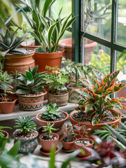 Collection of various home plants