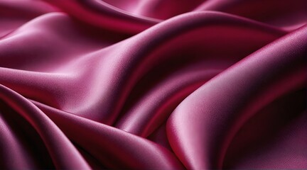Fototapeta premium Wavy folds of luxurious satin velvet, elegant and smooth pink abstract silk texture folds background