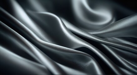 Obraz premium Wavy folds of luxurious satin velvet, elegant and smooth silver abstract silk texture folds background