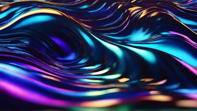 3d Curve Dynamic Fluid Liquid Wallpaper. Light Pastel Cold Color Colorful Swirl Gradient Mesh. Bright Pink Vivid Vibrant Smooth Surface. Blurred Water Multicolor Neon Sky Gradient Background
