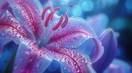 Enchanting Tiger Lily: Close-up showcases the flower's wavy allure in calming tones.