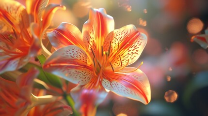 Enchanting Tiger Lily: Close-up showcases the flower's wavy allure in calming tones.