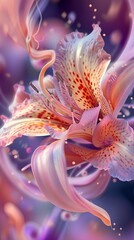 Floral Elegance: Tiger lily's extreme macro in mobile portrait, a mesmerizing spiral dance.