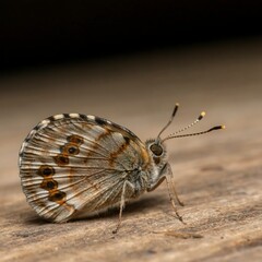 Fototapeta na wymiar Psilogramma increta on brown wooden, detail of night butterfly
