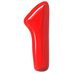 Red Number 1 3D Render