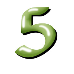 number   illustration cute hand-drawn five