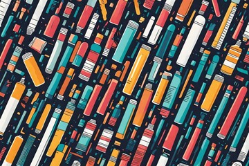 A close-up HD image of a colorful minimalistic illustration of a glue stick with a modern, sleek design - obrazy, fototapety, plakaty