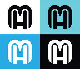 initials, MH Several monogram letters create a strong business logo.