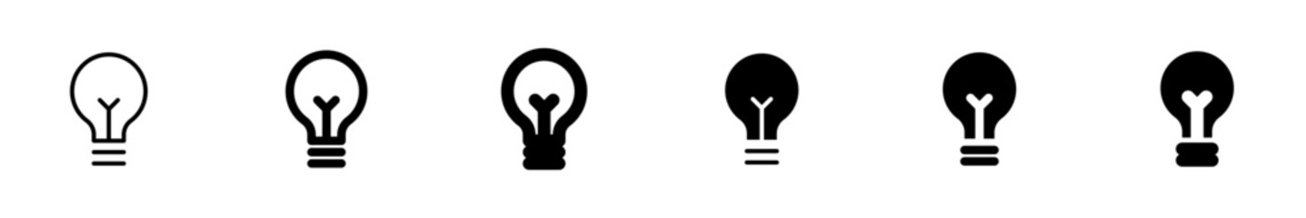 Idea icons set, light bulb, ideas, focus, bulb, target, business and finance, electricity