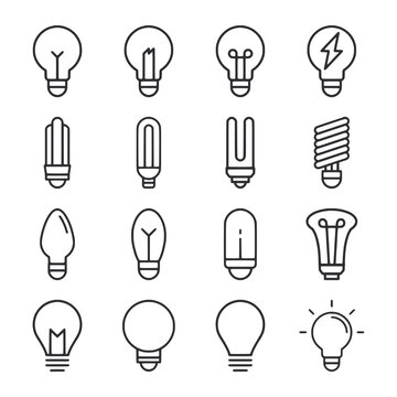 light bulb icon set