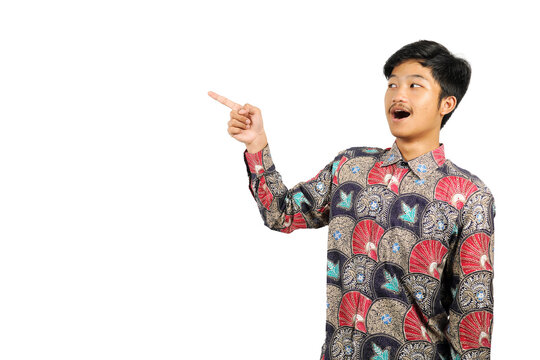 PNG Image of A young boy wearing Batik with expression