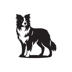 Fototapeta premium Celestial Symphony: Border Collie Silhouette Dancing in Cosmic Harmony - Border Collie Illustration - Border Collie Vector Stock 