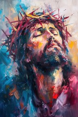 Illustration von Jesus mit der Dornenkrone, Künstlerische Darstellung 