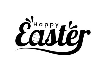 Happy Easter Day egg simple modern cursive handwritten script calligraphy font text editable vector illustration design. Happy Easter Day text vector design.