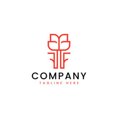 Obraz premium Letter f with abstract flower leaf leaves logo vector icon symbol editable design. Beauty cosmetic botanical spa logo vector. 