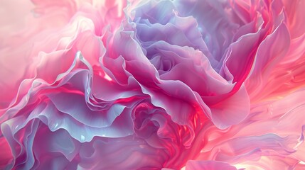 Wavy Peony Elegance: Marvel at the fluid grace of peony petals as they sway in calming rhythms. - obrazy, fototapety, plakaty