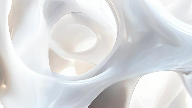 Abstract smooth white three dimensional shapes