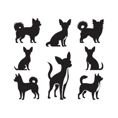 Ethereal Elegance: Enchanting Chihuahua Silhouette Dancing in Shadows - Chihuahua Silhouette - Chihuahua Illustration - Chihuahua Dog Vector
