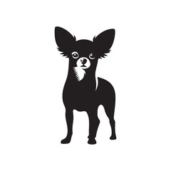 Celestial Canine Whispers: Starry Chihuahua Silhouette Elegance - Chihuahua Silhouette - Chihuahua Illustration - Chihuahua Dog Vector
