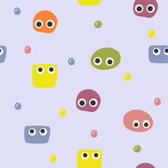 abstract monster seamless pattern design
