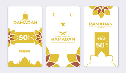 collection of Ramadan greeting card templates. Ramadan sale and discount  for social media posts