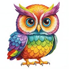 3d colorful owl