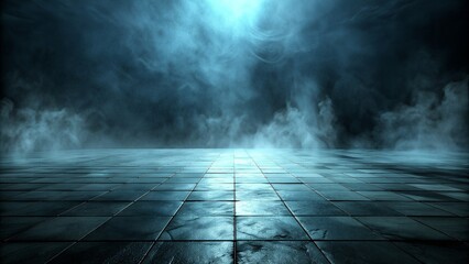 texture dark concrete floor with mist or fog