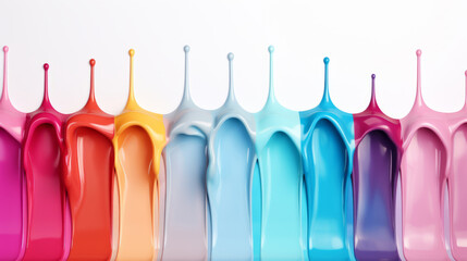 Liquid wavy colorful splash isolated on a white background.